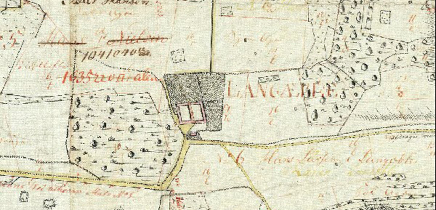 De to tvillingegårde var i 1810 de eneste bygninger i Langæble