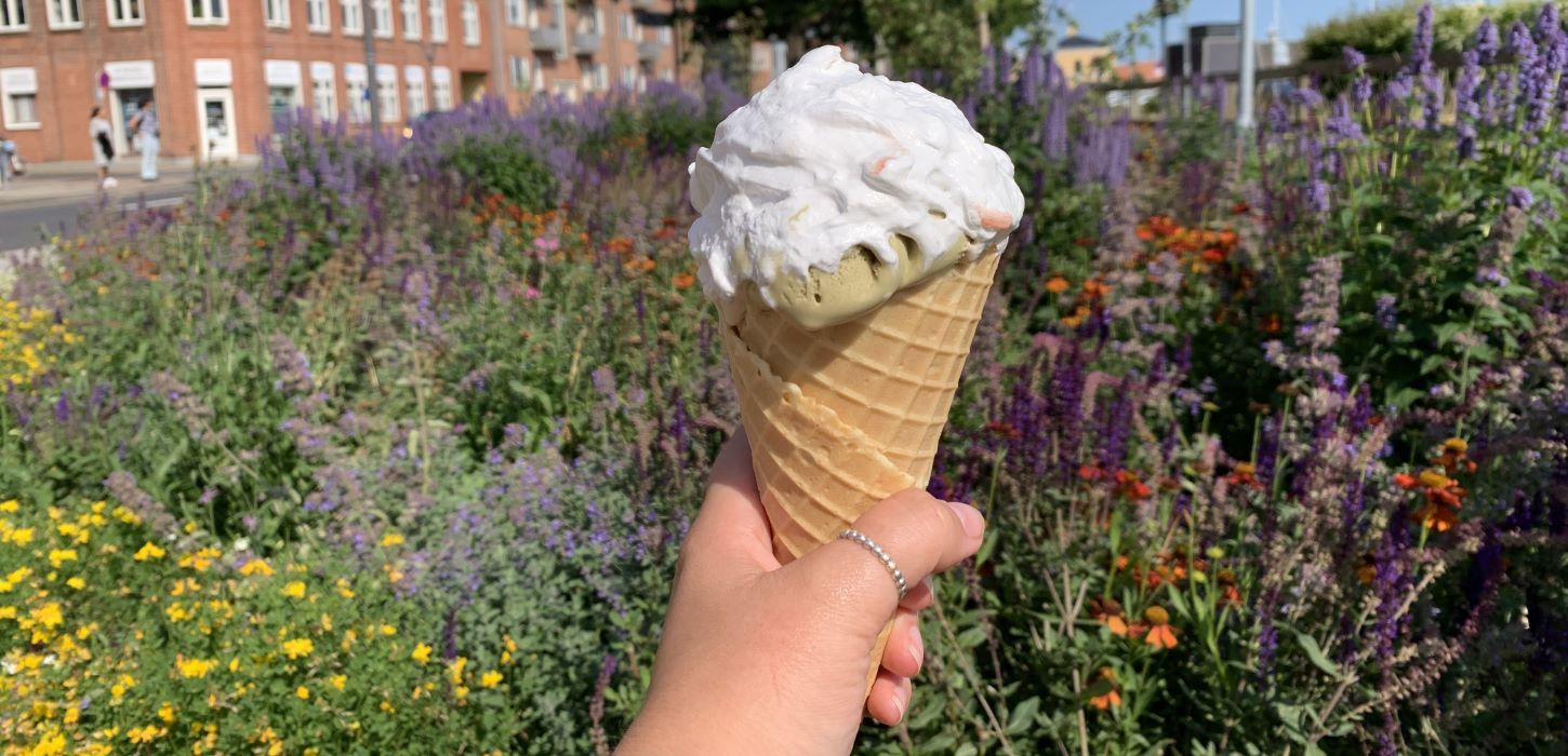 Gammeldags isvaffel nydes i Nyborg by