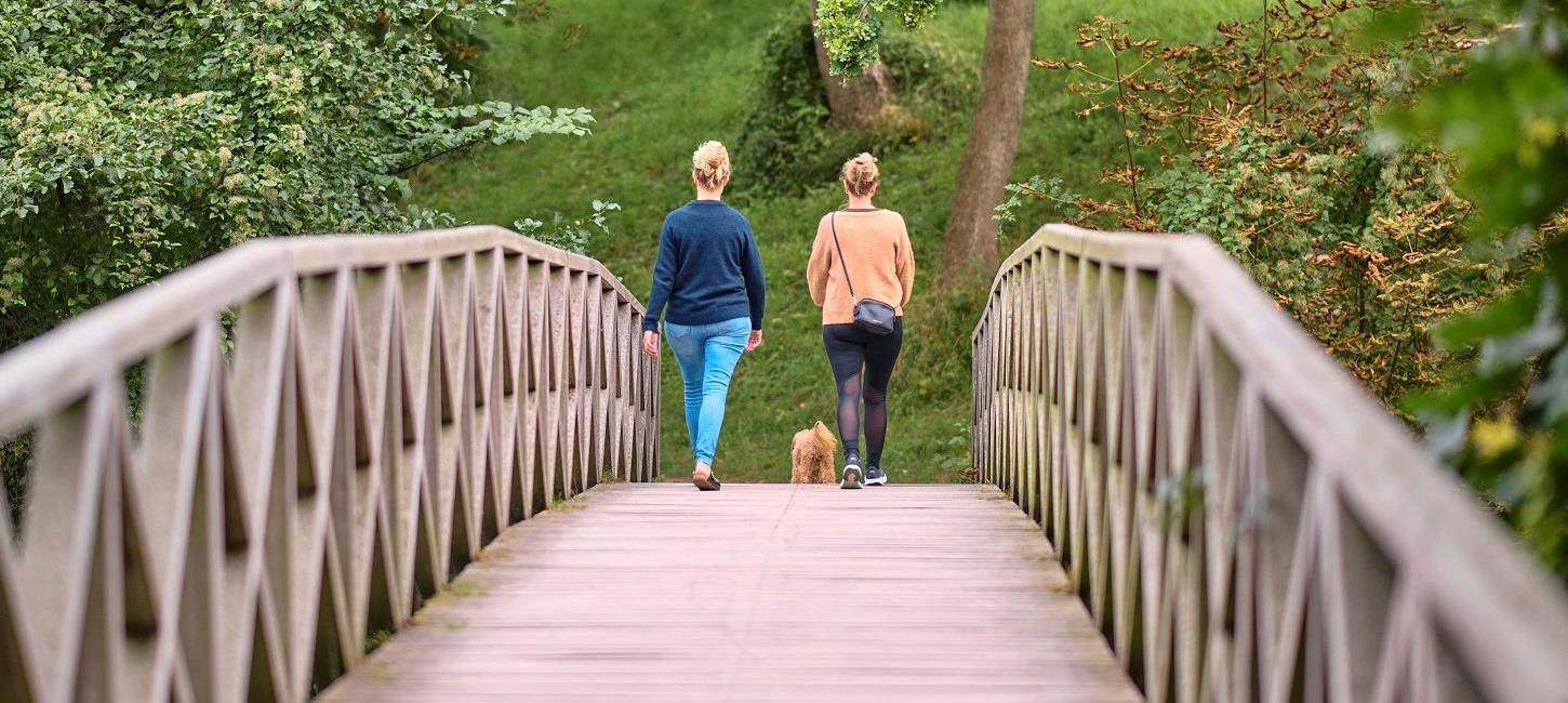 Local friends go for a walk at Ladegårdsskoven close to Nyborg Castle