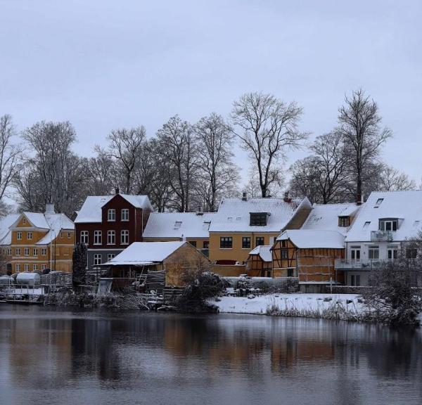 The Castle Lake in Nyborg during winter