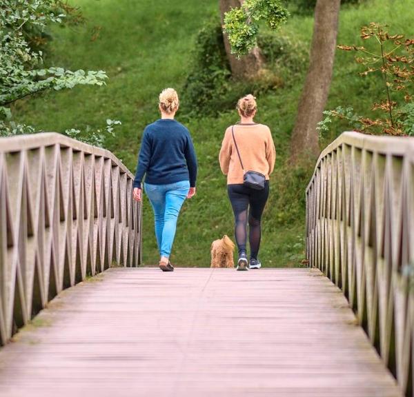 Local friends go for a walk at Ladegårdsskoven close to Nyborg Castle