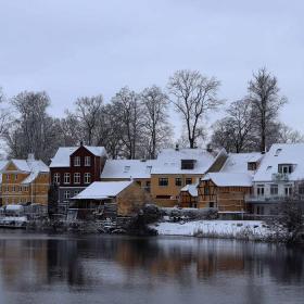 The Castle Lake in Nyborg during winter